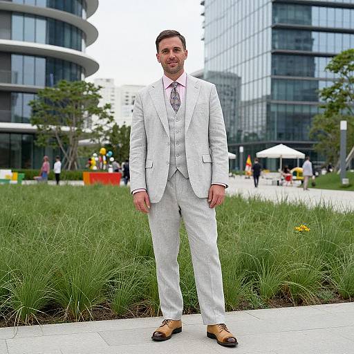 Stylish Man in Modern Urban Setting
