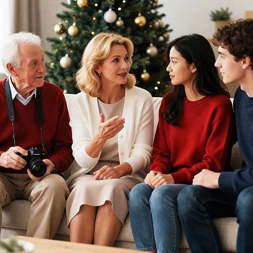 Cozy Christmas Gathering on the Couch