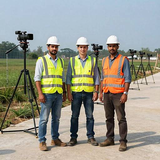 Construction Workers with Camera Rigs