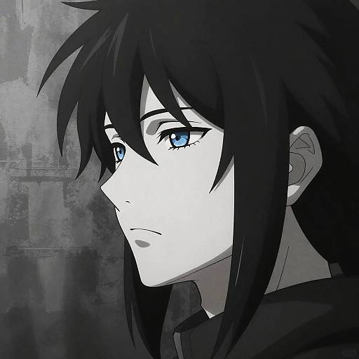 Emotionless Anime Side Profile Portrait