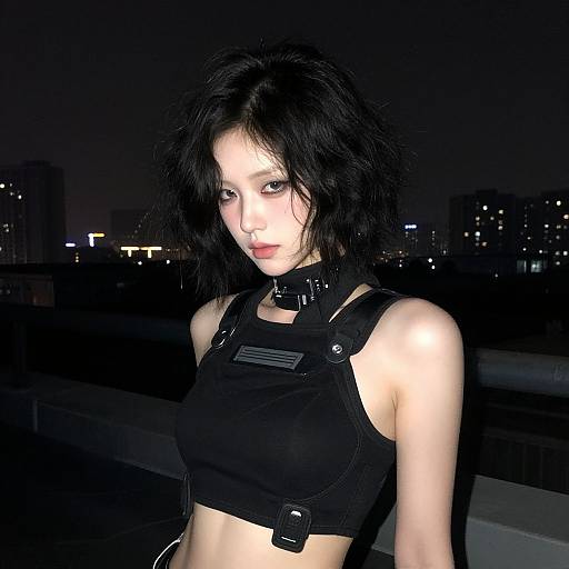 Candid Cyberpunk Young Woman Portrait