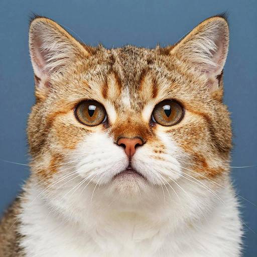 Vibrant Fluffy Cat Face Close-Up