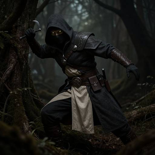 Medieval Fantasy Rogue in Forest