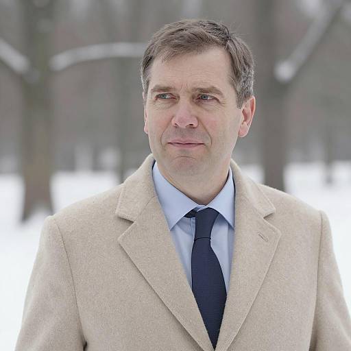 Middle-aged Man in Winter Setting