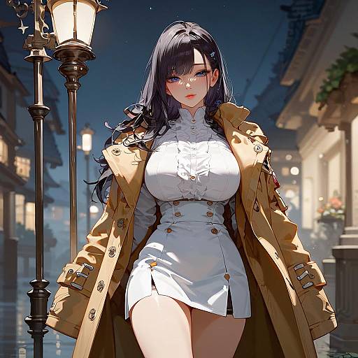 Teen Girl in Cowboy Shot at Night