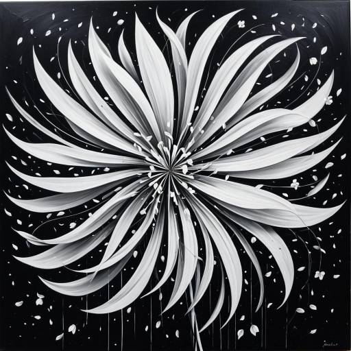 Monochromatic Surreal Floral Painting