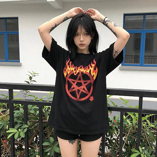 Edgy Young Woman with Tattoos