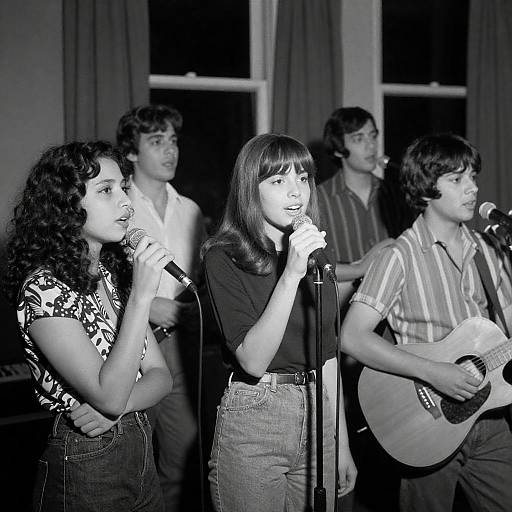 1960s Style Band in Black-and-White