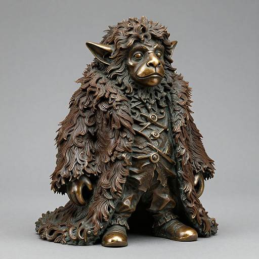 Friendly Bronze Household Spirit Statue