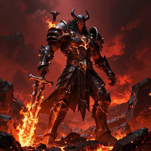 Sargeras, Dark Titan with Flaming Sword