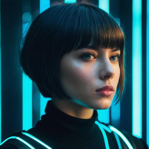 Futuristic Portrait of a Contemplative Woman