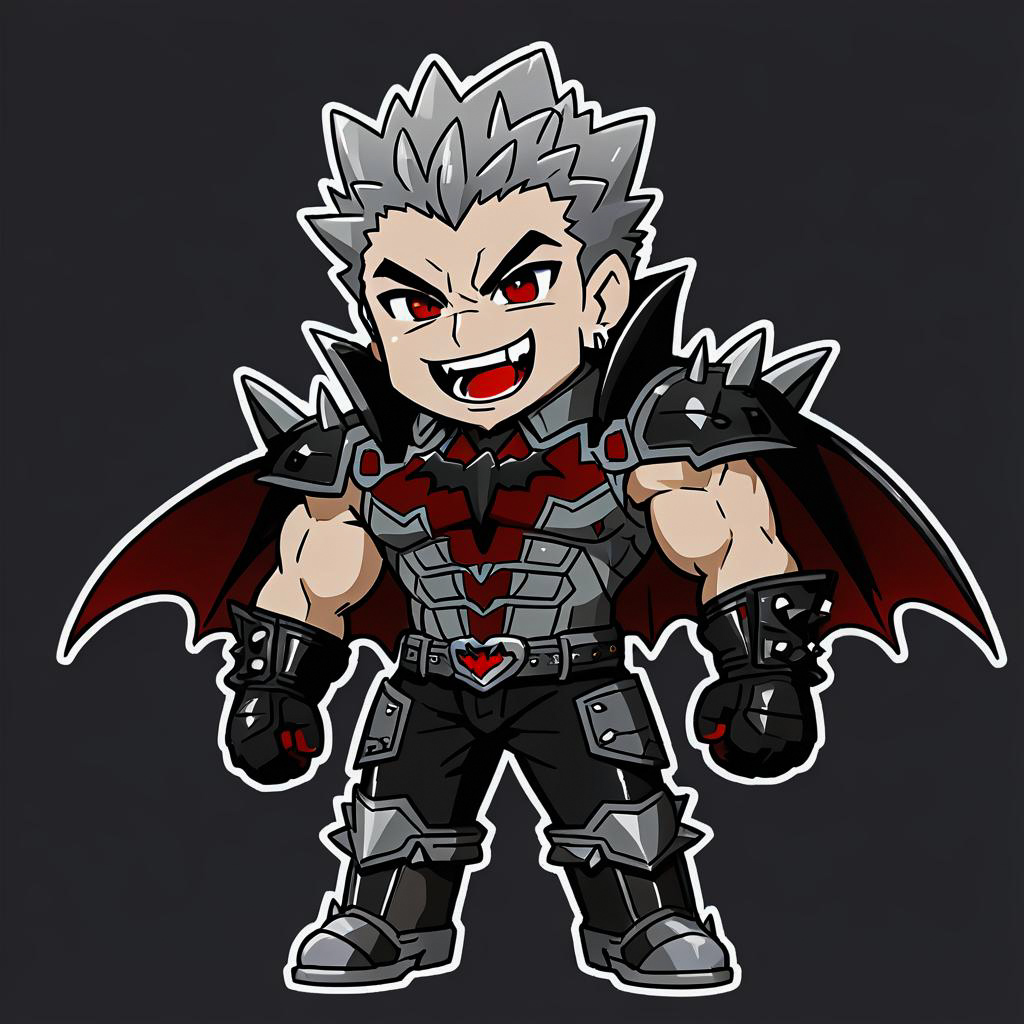 Chibi Vampire Guardian in Rugged Armor