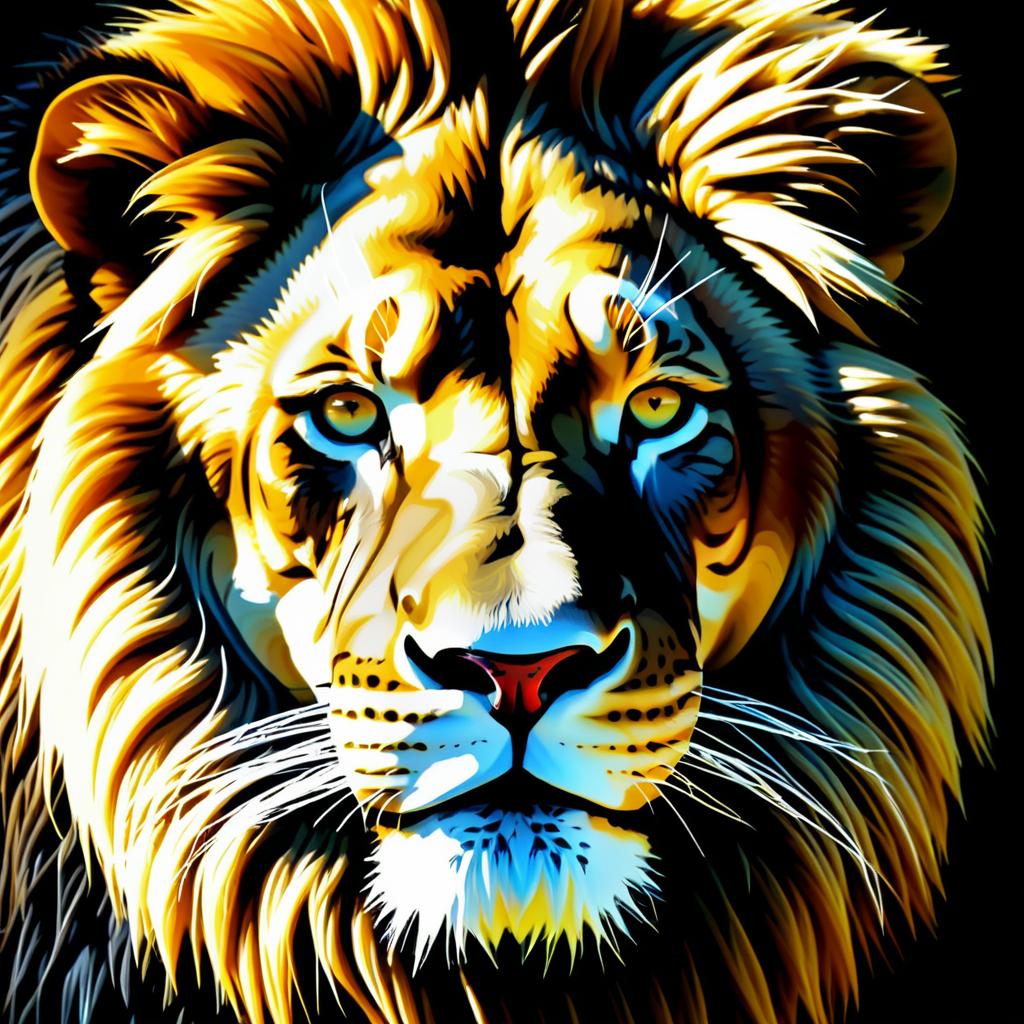 Dramatic Jungle Lion Portrait