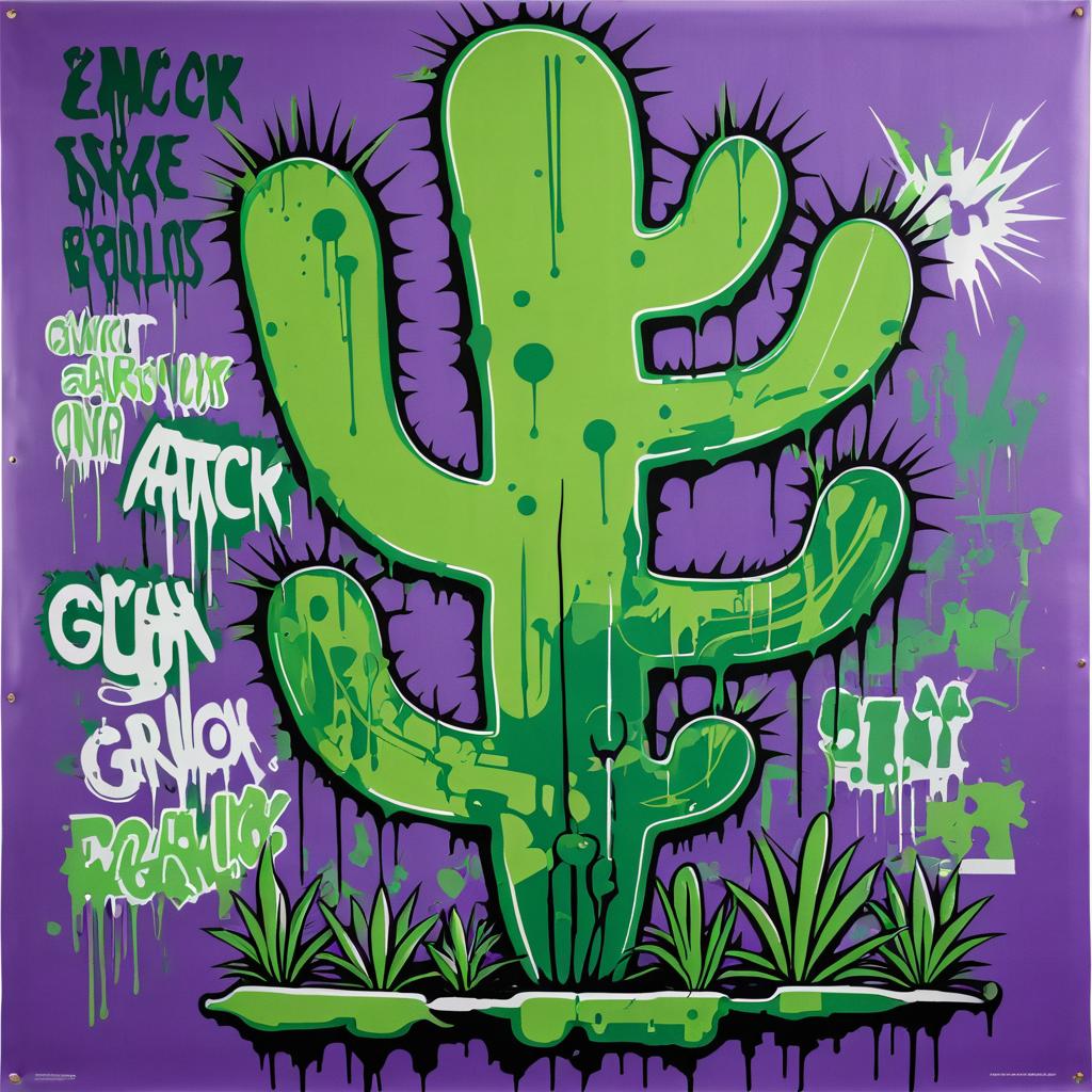 Funky Cactus 60s Rock Poster Art