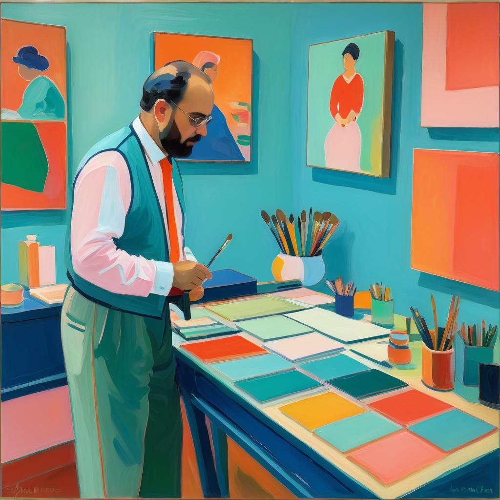 Matisse-Inspired Oil Painting Discussion Scene