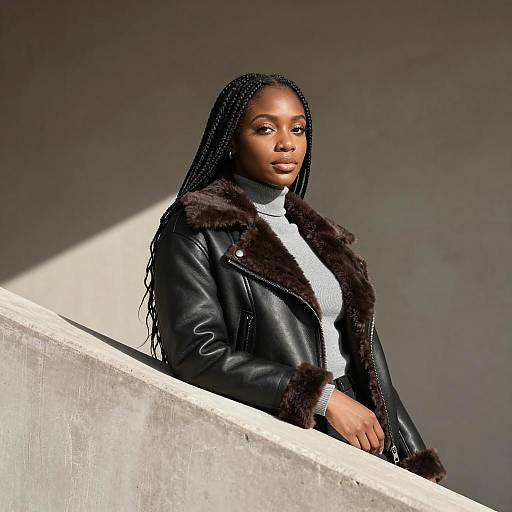 Stylish Black Woman in Urban Setting