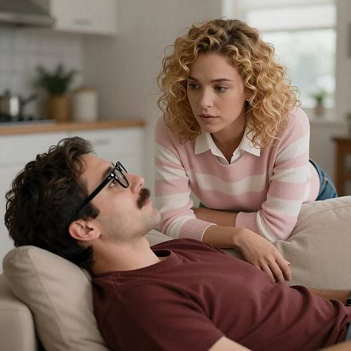 Intimate Moment on the Couch