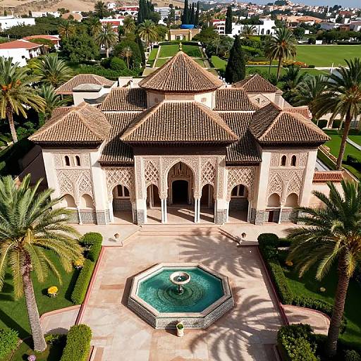 Photorealistic Moorish Mansion Aerial View