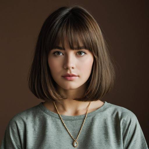 Girl with Brown Hair and Jewelry