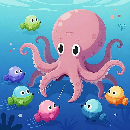 Cartoon Submarine Bounty Hunters Battle