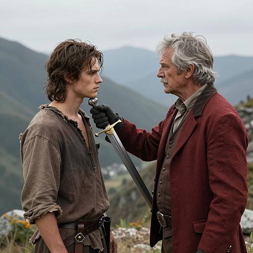 Medieval Confrontation in Mountain Landscape