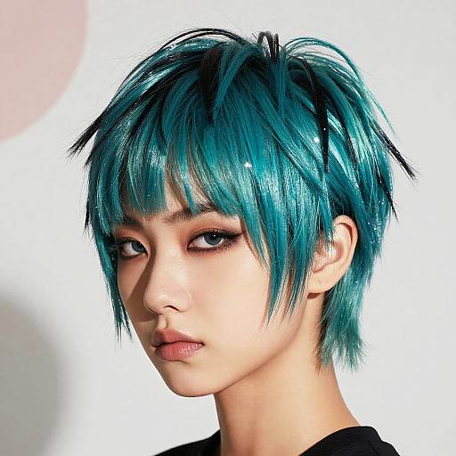 Avant-Garde Turquoise Hair Portrait
