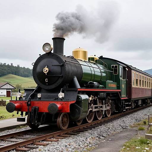 Vintage Steam Locomotive Tourist Train