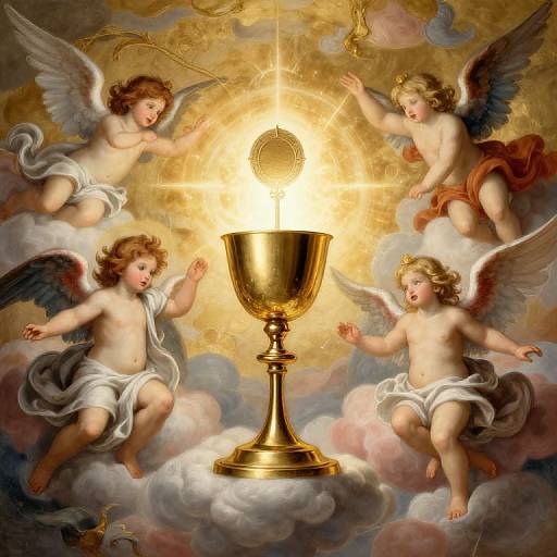 Baroque Eucharist Scene with Angels