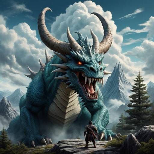 Majestic Dragon Amidst Mountain Scenery