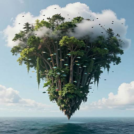 Upside Down Ocean Forest Fantasy