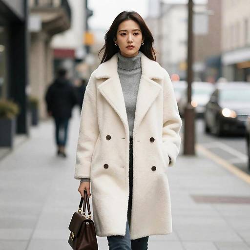 Woman in Fleece Lined Coat