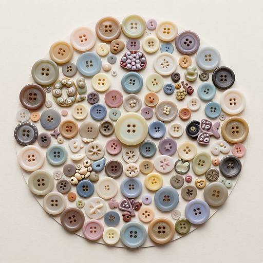 Pastel Button Art Circular Display