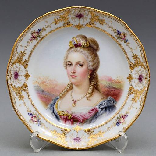 Antique French Sevres Hand-Painted Plate