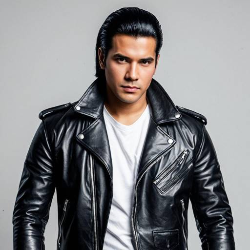 Man in Black Leather Jacket and White Shirt