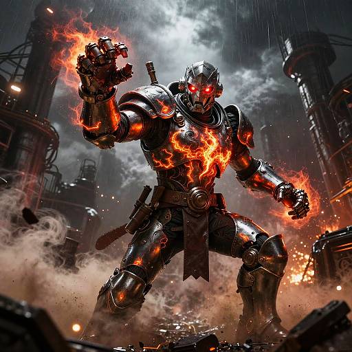 Steampunk Engineer Hero in Action