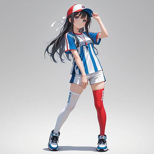 Anime Girl in Stylish Sports Gear