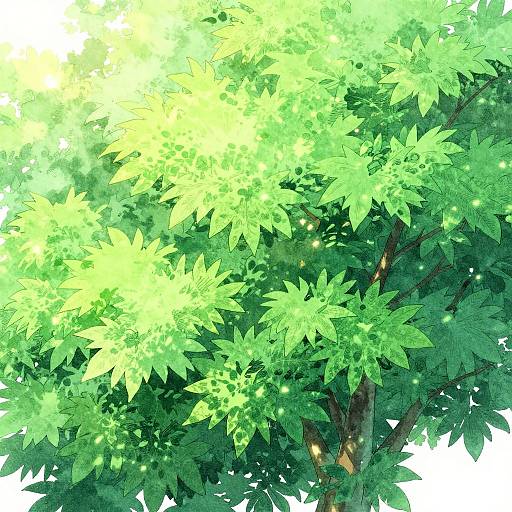 Anime Fantasy Forest Bush Art