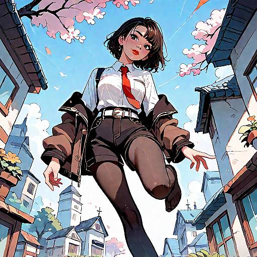 Anime Girl Standing on One Leg POV