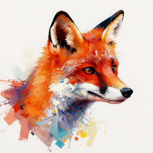 Vibrant Abstract Fox Portrait