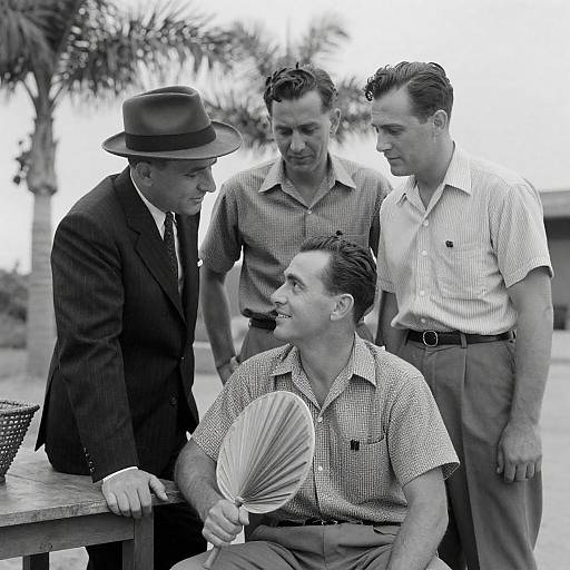 1940s Men in Casual Attire Conversing Outdoors