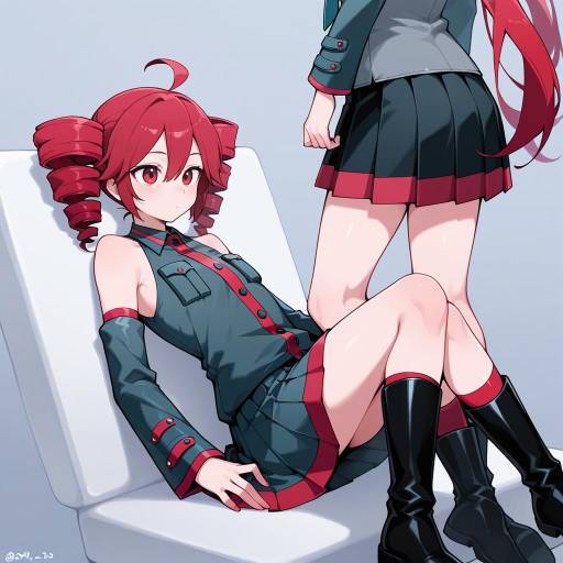 Twin-Tailed Girls in Stylish Outfits