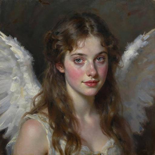 Victorian Angel Girl Oil Painting