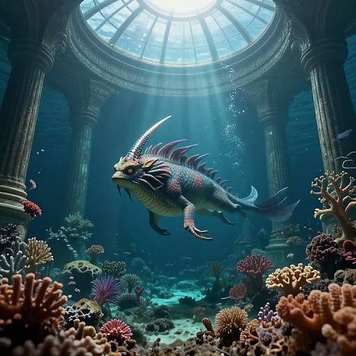 Surreal Underwater Mythical Scene