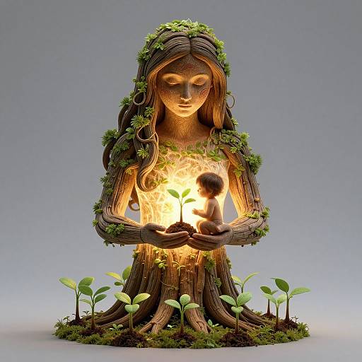 Mother Tree Nurturing Saplings