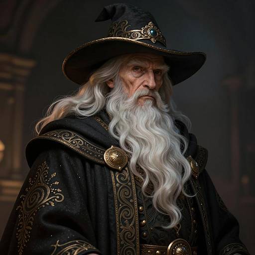 Ancient Wizard in Ornate Robes