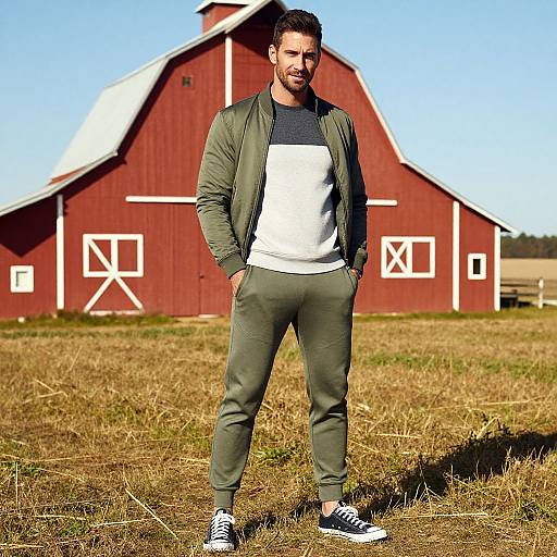 Confident Man in Rustic Autumn Outfit
