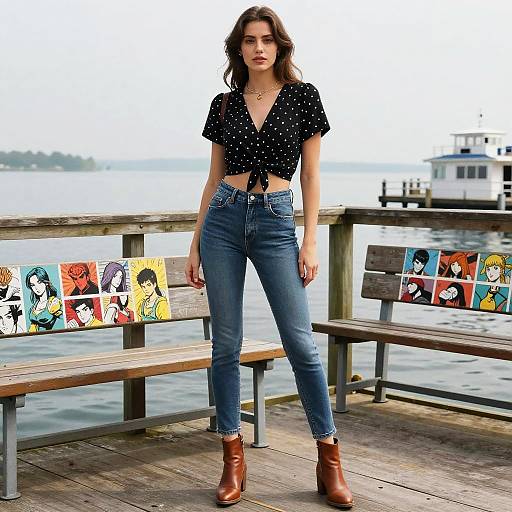 Casual Chic Woman on Fishing Pier