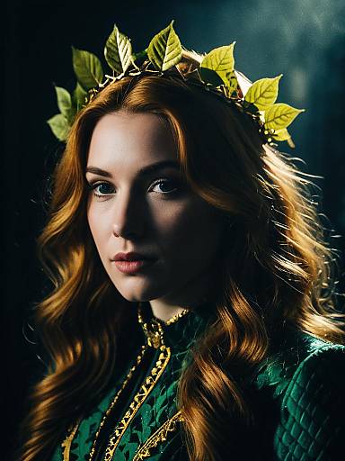 Vintage Poison Ivy Leaf Crown Headshot