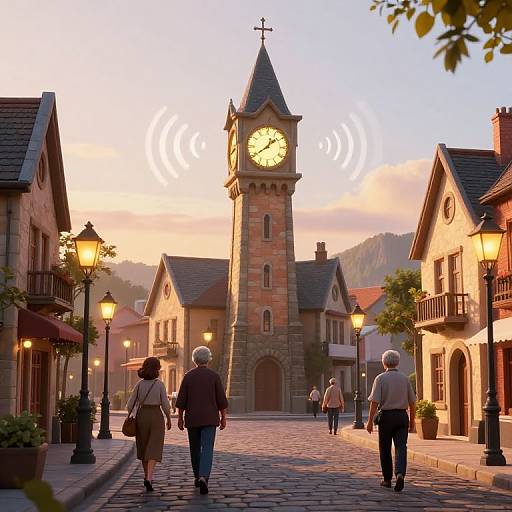 Golden Hour Clock Tower Distortion