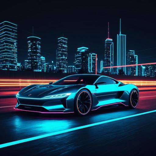 Futuristic Electric Sports Car at Night